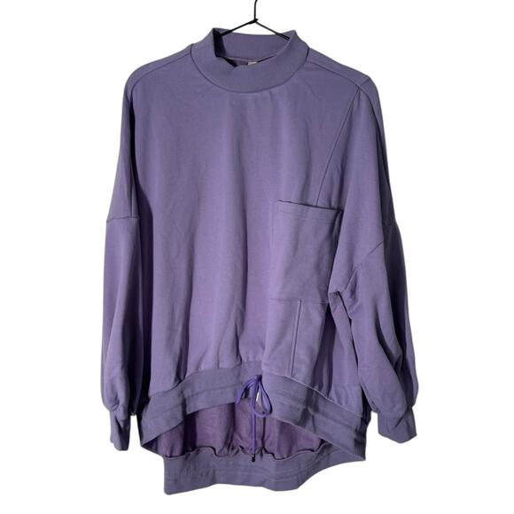 NWT Nap Loungewear Drawstring Hem Sweatshirt Purple Small Oversized Loose Baggy - Picture 2 of 7